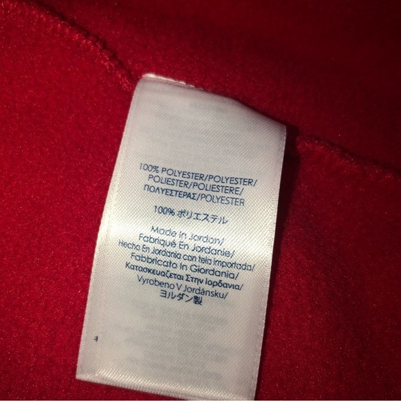 Chaps red fleece zip up jacket with buffalo plaid on collar 2X - Picture 6 of 8